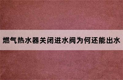 燃气热水器关闭进水阀为何还能出水