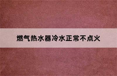 燃气热水器冷水正常不点火