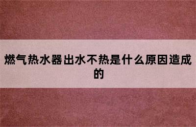 燃气热水器出水不热是什么原因造成的