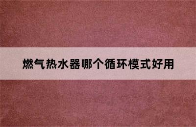 燃气热水器哪个循环模式好用