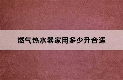 燃气热水器家用多少升合适