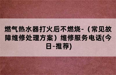 燃气热水器打火后不燃烧-（常见故障维修处理方案）维修服务电话(今日-推荐)