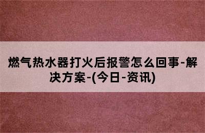 燃气热水器打火后报警怎么回事-解决方案-(今日-资讯)