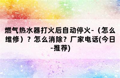 燃气热水器打火后自动停火-（怎么维修）？怎么消除？厂家电话(今日-推荐)