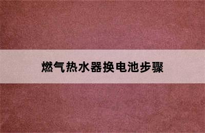 燃气热水器换电池步骤