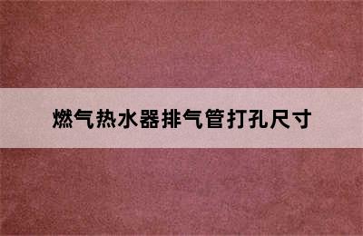 燃气热水器排气管打孔尺寸