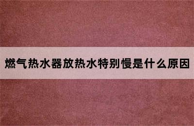 燃气热水器放热水特别慢是什么原因