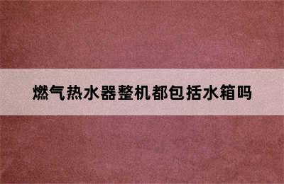 燃气热水器整机都包括水箱吗