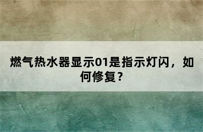 燃气热水器显示01是指示灯闪，如何修复？