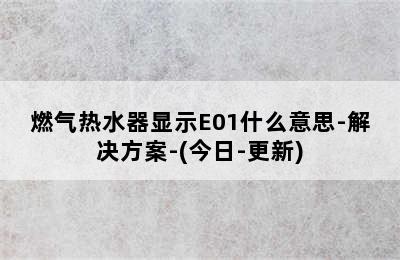 燃气热水器显示E01什么意思-解决方案-(今日-更新)