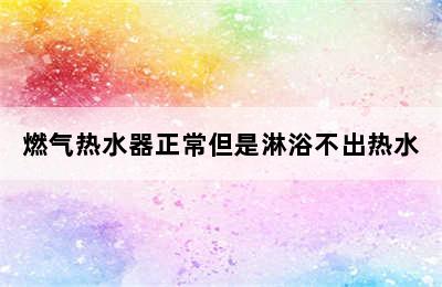 燃气热水器正常但是淋浴不出热水