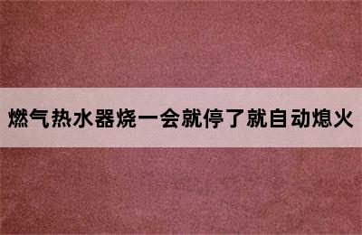 燃气热水器烧一会就停了就自动熄火