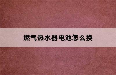 燃气热水器电池怎么换