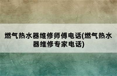 燃气热水器维修师傅电话(燃气热水器维修专家电话)