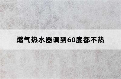 燃气热水器调到60度都不热