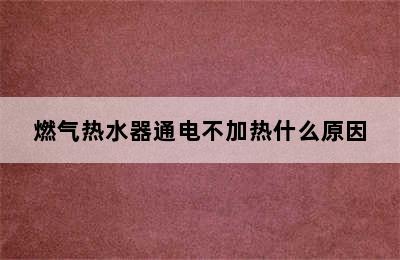 燃气热水器通电不加热什么原因