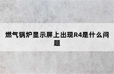 燃气锅炉显示屏上出现R4是什么问题