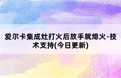 爱尔卡集成灶打火后放手就熄火-技术支持(今日更新)