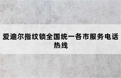 爱迪尔指纹锁全国统一各市服务电话热线