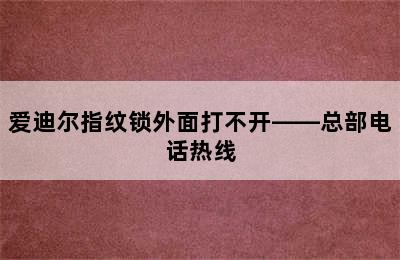 爱迪尔指纹锁外面打不开——总部电话热线