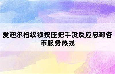 爱迪尔指纹锁按压把手没反应总部各市服务热线