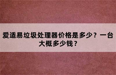 爱适易垃圾处理器价格是多少？一台大概多少钱？