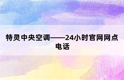 特灵中央空调——24小时官网网点电话