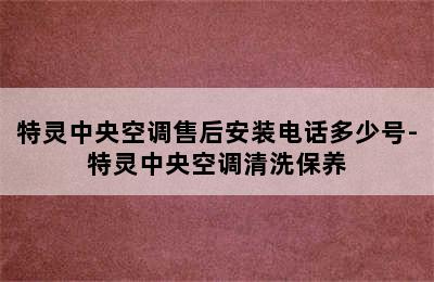 特灵中央空调售后安装电话多少号-特灵中央空调清洗保养