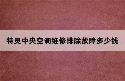 特灵中央空调维修排除故障多少钱