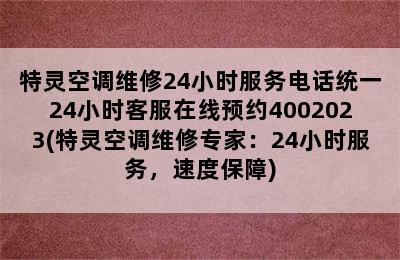 特灵空调维修24小时服务电话统一24小时客服在线预约4002023(特灵空调维修专家：24小时服务，速度保障)