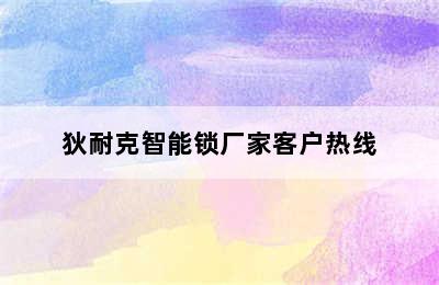 狄耐克智能锁厂家客户热线