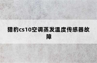 猎豹cs10空调蒸发温度传感器故障