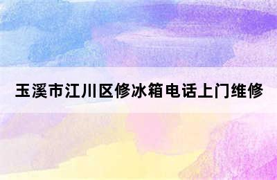 玉溪市江川区修冰箱电话上门维修