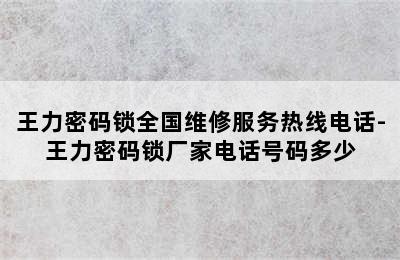 王力密码锁全国维修服务热线电话-王力密码锁厂家电话号码多少