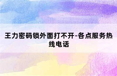 王力密码锁外面打不开-各点服务热线电话