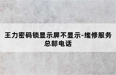 王力密码锁显示屏不显示-维修服务总部电话