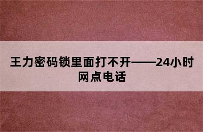 王力密码锁里面打不开——24小时网点电话