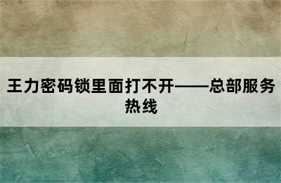 王力密码锁里面打不开——总部服务热线