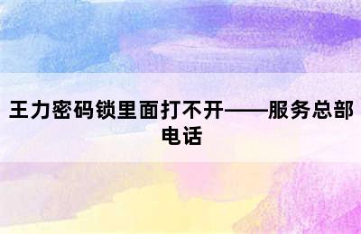 王力密码锁里面打不开——服务总部电话