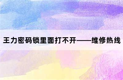 王力密码锁里面打不开——维修热线