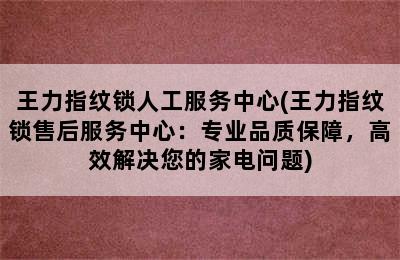 王力指纹锁人工服务中心(王力指纹锁售后服务中心：专业品质保障，高效解决您的家电问题)