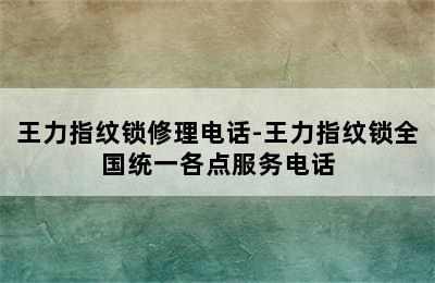 王力指纹锁修理电话-王力指纹锁全国统一各点服务电话