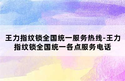 王力指纹锁全国统一服务热线-王力指纹锁全国统一各点服务电话