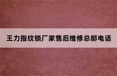 王力指纹锁厂家售后维修总部电话