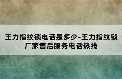 王力指纹锁电话是多少-王力指纹锁厂家售后服务电话热线