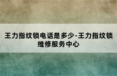 王力指纹锁电话是多少-王力指纹锁维修服务中心