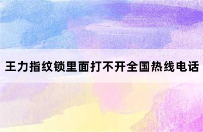 王力指纹锁里面打不开全国热线电话