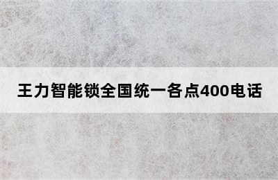 王力智能锁全国统一各点400电话