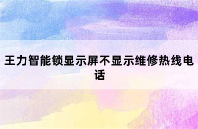 王力智能锁显示屏不显示维修热线电话