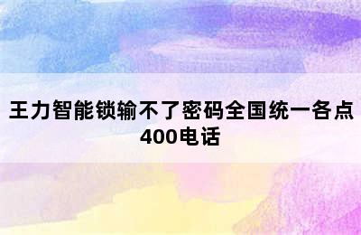 王力智能锁输不了密码全国统一各点400电话